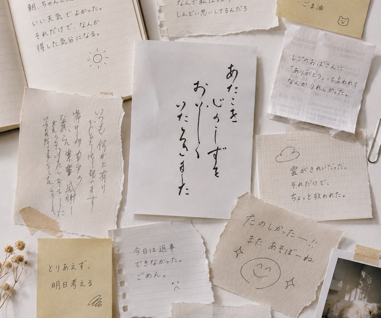 匿名の日記やメモが集まった展示のキービジュアル